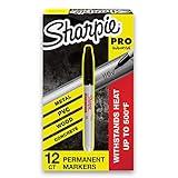 SHARPIE Industrial Permanent Markers, Fine Point, Black, Box of 12