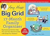 2025 Amy Knapp's Big Grid Family Organizer Wall Calendar: 17-Month Giant Fridge Calendar for Mom with 175+ Stickers (Hanging Family Plan Calendar, Thru December 2025)