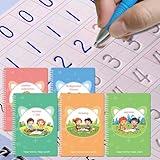 Reusable Grooved Handwriting Workbooks,Magic Copybook,Magic Writing Practice copy books, to help children improve their handwriting ink Practice Age 3-8 ​Calligraphy for kids(Character edition)