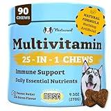 Natural Dog Company Multivitamin Chews (90 Pieces), Dog Vitamins and Supplements, Peanut Butter & Bacon Flavor, for Dogs of All Ages, Sizes, & Breeds, Supports Immune System, Antioxidant