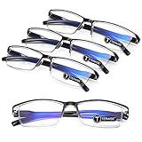 TERAISE 4PCS Fashion Anti-blue light Reading Glasses Men Women Computer Reader(2.25X)