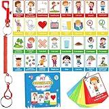 40PCS Autism Communication Cards for Speech Delay Children and Adults Special Needs Visual Aid Language Learning Cue Cards Special Ed Feelings Emotions Flash Cards for Autism Communication