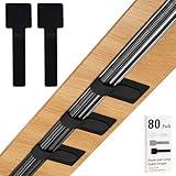 80PCS Hook and Loop Cable Straps, Cable Management Under Desk, Self Adhesive Cable Ties, Reusable Wire Organizers for Cords, Adjustable Cord Organizers for Desk, Home Office Essentials, Black