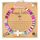 TOLOWOBK Easter Gifts for kids Toddler Easter Basket Stuffers for Teens Girls Cross Bracelet Christian Easter Basket Essentials Egg Fillers for Kids Religious Catholic Gifts for Women Teen Girls