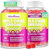 Appetite Suppressant Supplement| Supports GLP-1 Function| Apple Cider Vinegar Gummies with Green Tea Extract, Probiotic for Fat Burner, Detox Cleanse, Metabolism, Energy & Digestive Health,120 Gummies