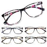 SIGVAN Ladies Reading Glasses Blue Light Blocking Spring Hinge Fashion Pattern Print Eyeglasses for Women (multicolour, 2.25)