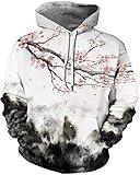 SANKILL Graphic Hoodies for Men Funny Novelty Pullover Sweatshirt Xmas Gifts Black red Anime Hoodie Cool Designs Rapper
