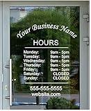 Business Hours Store Company Fully Custom Personalized Glass Door Window Storefront Professional Sign Decal Stencil