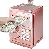 HUSAN Piggy Banks for Kids, Electronic Password Code Money Banks ATM Banks Box Coin Bank for Children Boys and Girls (Rose Gold)