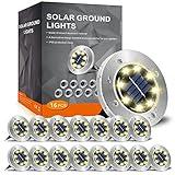 INCX Solar Lights Outdoor Waterproof,16 Pack Solar Lights for Outside, Solar Garden Lights Landscape Lighting for Patio Pathway Lawn Yard Deck Driveway Walkway, Warm White