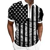 Ropa Militar para Hombre Men's Golf Shirts 4th of July USA American Flag Golf Polo Shirt Prime Try Before You Buy Hawaiian Zip Up Tshirt Red White and Blue Apparel