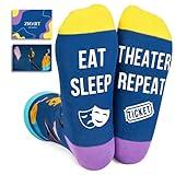 Zmart Theatre Gifts for Theater Lover Gifts - Drama Gifts for Actors Women Men, Musical Gifts, Theater Socks Blue