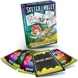 SketchaMoley Silly Family Drawing Game of Round Robin Art Mashups! 1-6+ Players. 55 Cards Travel Deck. Creative Stocking Stuffer Gifts for Kids Teens Artists Daily Art Prompts Ideas