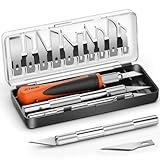 JETMORE 16 Pcs Exacto Knife Set, 3 Craft Knife and 13 SK5 Steel Blades, Precision Hobby Knife for Carving, Modeling, DIY, Scrapbooking, and Art Projects