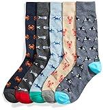 Amazon Brand - Goodthreads Men's 5-Pack Patterned Socks, Assorted Sea Life, One Size