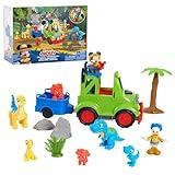 Just Play Disney Junior Mickey Mouse Funhouse Dino Rover 16-Piece Play Figures and Vehicle Playset, Kids Toys for Ages 3 Up, Amazon Exclusive