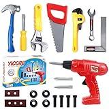 YICORO Kids Tool Set – 20 PCS Toddler Tool Set with Toy Drill, Pretend Play Kids Toys, Toy Tools for Kids Ages 3,4,5,6,7,8 Years Old, Boy Toys