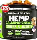 Hemp Calming Chews for Dogs with Anxiety and Stress - 170 Dog Calming Treats - Storms, Barking, Separation - Valerian Root - Melatonin - Hemp Oil - Dog Anxiety Relief - Made in USA | Soft Chews