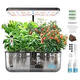 iDOO Hydroponics Growing System Kit 12 Pods, Christmas Gifts Gardening Gifts for Women Mom Dad Kids, Indoor Herb Garden with LED Grow Light for Home School, Indoor Plants Good for Mental Health