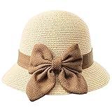 Women Sun Straw Hat Cloche Hat Summer Hat for Women 1920s Vintage Hat Foldable Packable for Beach Vacation