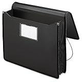 Smead Poly Wallet, Accordion File Organizer for File Folders, Letter Size, Black, 5-1/4 inch Expansion, Office Supplies, Document Organizer (71500)