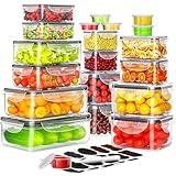 40 PCS Food Storage Containers with Lids Airtight (20 Containers & 20 Lids), Plastic Storage Meal Prep Container-Stackable 100% Leakproof & Microwave Organization and Storage Sets, Lunch Containers