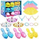 Meland Princess Dress Up for Girls - Dress Up Clothes for Girls with Princess Shoes, Toys for Toddler Kids 3,4,5,6 Year Old