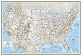 National Geographic United States Classic Enlarged Wall Map - Laminated (69.25 x 48 inches) (National Geographic Reference Map)