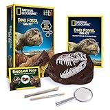 NATIONAL GEOGRAPHIC Dino Fossil Dig Kit - Dig Up a T.Rex Tooth Replica, Includes a Genuine Dinosaur Coprolite, Science Archaeology Paleontology Gifts for Boys and Girls