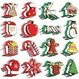 Christmas Cookie cutters Set 16 Pieces, Holiday Cookie Cutters with Comfort Grip, Stainless Steel Baking Cutters Christmas Shapes for Xmas, Gingerbread Man, Snowflakes, Christmas Tree, Santa, etc