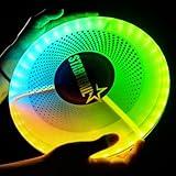 TOMLEON LED Flying Disc with Millions of Colors, Rechargeable & Waterproof, Smart Light Modes, Light-Up 175g - Frisbee for Outdoor Fun, Camping, Birthdays for Men, Boys, Teens, & Kids