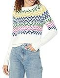 Amazon Essentials Crewneck Sweater for Women, Soft-Touch, White Winter Fair Isle Pattern, X-Large