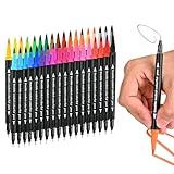 WELLFAR Coloring Markers for Adults – Dual Tip (Brush & Fine Point) No Bleed Water-Based Art Markers – Perfect for Adult Coloring Books, Sketching, Journaling & Hand Lettering. 36 Colors