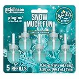 Glade PlugIns Refills Air Freshener, Scented and Essential Oils for Home and Bathroom, Snow Much Fun, 3.35 Fl Oz, 5 Count