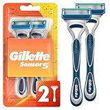 Gillette Sensor5 Men's Disposable Razors, 2 Count