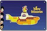 ORIMAMI Yellow Submarine Metal Tin Sign, Beatles Retro Wall Art Decor, The Beatles Decoration Gifts for Birthday/Christmas/Valentine's Day 12x8 Inches