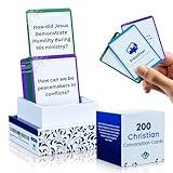 Steadfast Selections Christian Conversation Cards Game - 200 Faith-Based Conversation Starters for Bible Games Study, Youth Groups & Family - Christian Card Games for Meaningful Discussions About God