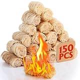 150Pcs Fire Starter,Natural Fire Starters for Campfires,Grill,BBQ,Fireplace-Waterproof, Weather Resistant Fire Starter Sticks-Camp Firestarter Accessories Kit Tools Long Burning Starter Grilling