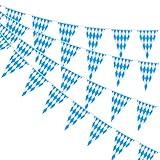 Ahfulife 78.6 Feet Oktoberfest Bavarian Flag Banner for Oktoberfest Decorations, 2 Pcs Oktoberfest Pennant Banner with 60 Pcs Flags for German Themed Autumn Party Decoration (7.8"x11.8")
