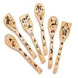 Riveira 6-Piece Wooden Spoons For Cooking & Serving - Christmas Gifts for Women who have everything - Christmas Kitchen Utensils - Christmas Gift for Mom - Christmas Cooking Utensils