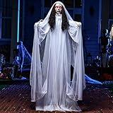 JOYIN 67" Halloween Decorations Outdoor Life Size Bride Decor, White Ghost Haunted House Props with Creepy Sound for Garden Yard Lawn