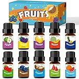 Fruity Fragrance Oil for Candle & Soap Making, Holamay Premium Essential Oils 5ml x 10 - Coconut, Strawberry, Mango, Pineapple, Summer Aromatherapy Diffuser Oils Set