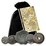 IMPACTO COLECCIONABLES 5 Original Coins from Ancient Empires in a Coin Bag - Greek Empire, Roman Empire, Byzantine Empire, Ottoman Empire and The Last Chinese Dynasty - Limited Collection