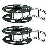 Beistle 2 Piece Awards Night Movie Reel with Filmstrip Centerpiece Red Carpet Hollywood Party Decorations, 9" & 15', Black/White