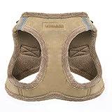 Voyager Step-In Plush Dog Harness – Soft Plush, Step In Vest Harness for Small and Medium Dogs by Best Pet Supplies - Harness (Latte Suede), M (Chest: 16 - 18")