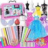 AGENTLAN Fashion Designer Kits for Girls with Mannequins-Kids Sewing Kits,Girls Fashion Design Gift,Arts and Crafts Kit,Girl Craft Activities Age 6 7 8 9 10 11 12