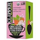 Clipper Tea Strawberry & Elderflower Herbal Tea – Caffeine Free, USDA Organic, Great Hot or Iced – Refreshingly Fruity, Natural, Fair & Delicious – 20 Tea Bags