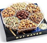 Holiday Christmas Nuts Gift Basket - Assortment Of Sweet & Roasted Salted Gourmet Nuts - Assorted Food Gift Box for Thanksgiving, Family, Men, Women, Husband, and Sympathy.