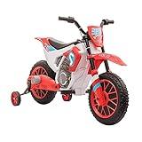 Aosom 12V Kids Motorcycle, Electric Motor Bike, Battery-Powered Ride-On Toy with Charging Battery, Training Wheels, Red