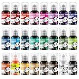 Gel Food Coloring Set - Concentrated Vibrant 24 Colors Edible Food Grade Dye for Cake, Icing, Macarons, Cookies, Baking Decoration, Fondant, DIY Soap, Bath Bombs - 8.1 fl.oz (10ml/Bottle)